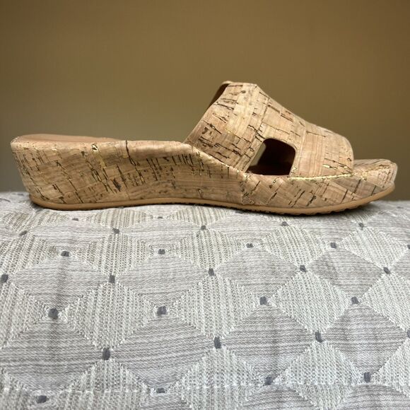 L'Amour Des Pieds Catiana Natural Open Toe Slip On Slide Cork Sandals US 7 M - Picture 2 of 16